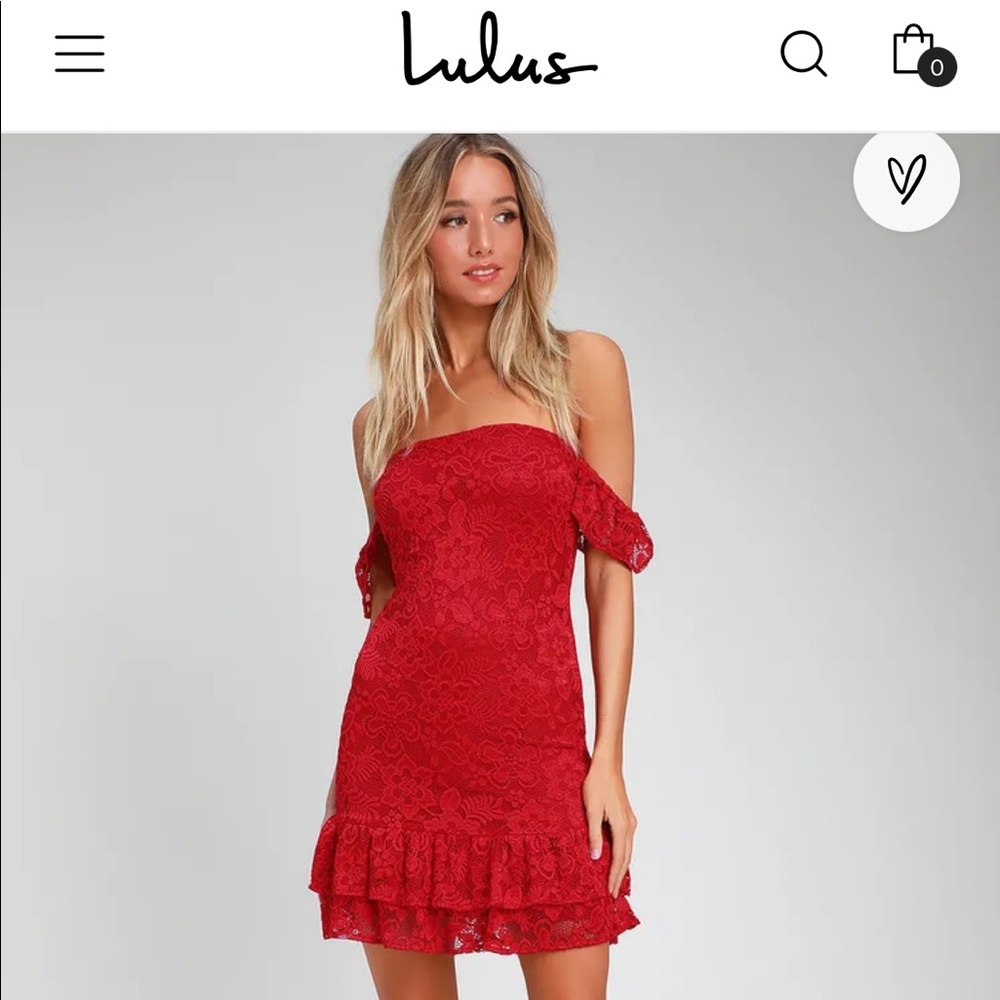 Lulu’s Red Off the Shoulder Dress
